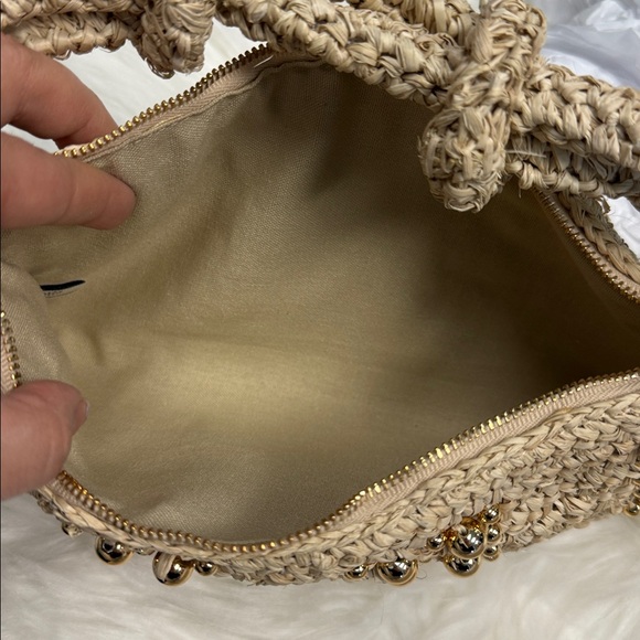 Cult Gaia Hera Studded Raffia top handle Bag - Picture 4 of 5